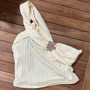 Yellow Textured One-Shoulder Top